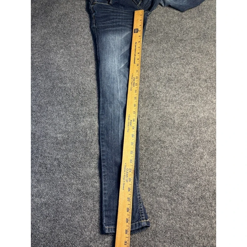 Paris Blues Skinny Jeans Womens‎ 1 Blue Denim Contrast Stitch Faded Whiskered